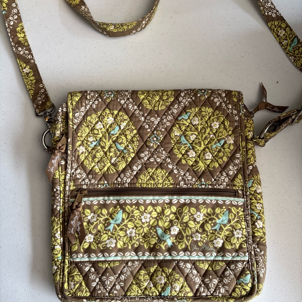 Vera Bradley Quilted Floral Crossbody Bag - Brown and Green Sittin In A Tree